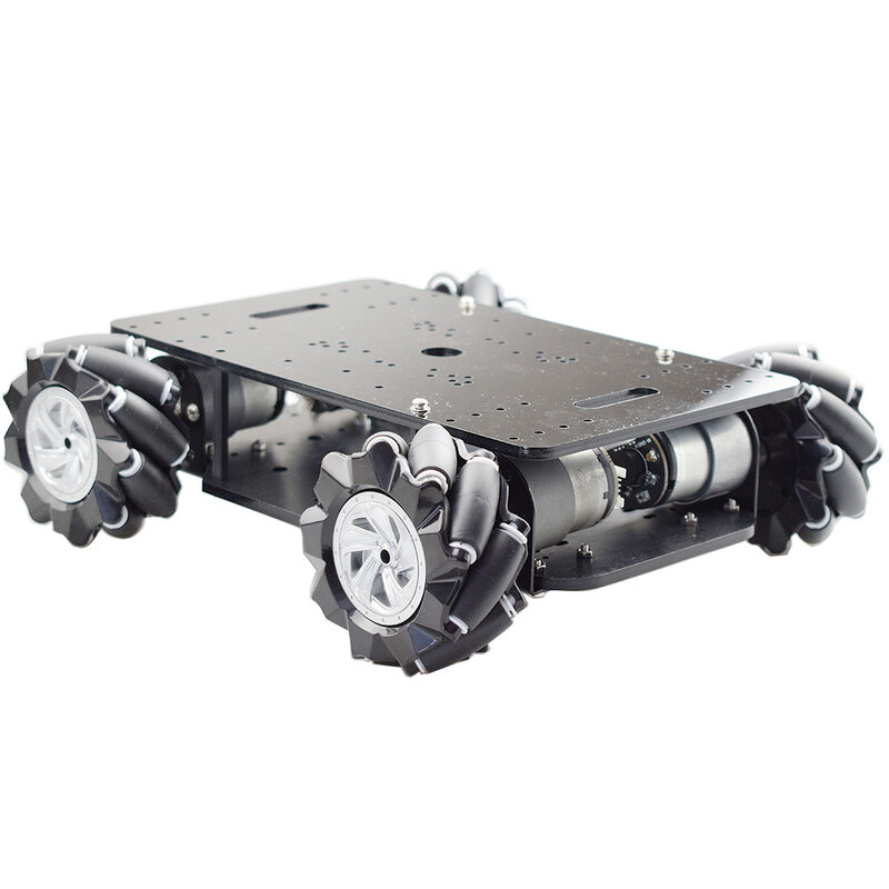 Nuovo 5KG carico doppio telaio Mecanum Wheel Robot Car Chassis Kit con 4 pezzi 12V Encoder Motor per Arduino Raspberry Pi DIY STEM
