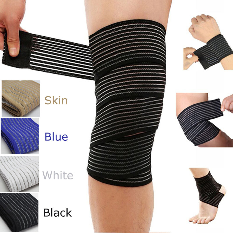 1PC 40 ~ 180cm wysokiej elastyczności kompresji bandaż sport taśma kinezjologiczna dla kostki nadgarstka kolana łydki udo okłady wsparcie Protector
