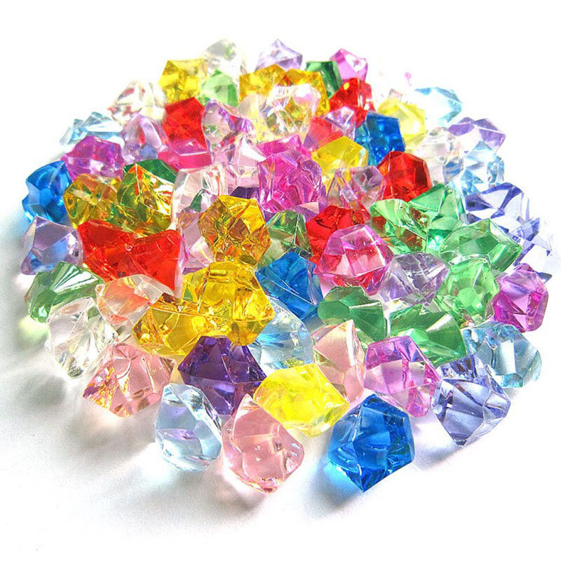 50 buah permata kristal bening akrilik es batu palsu bajak laut mainan harta karun berlian pesta nikmat untuk anak-anak dekorasi rumah ulang tahun