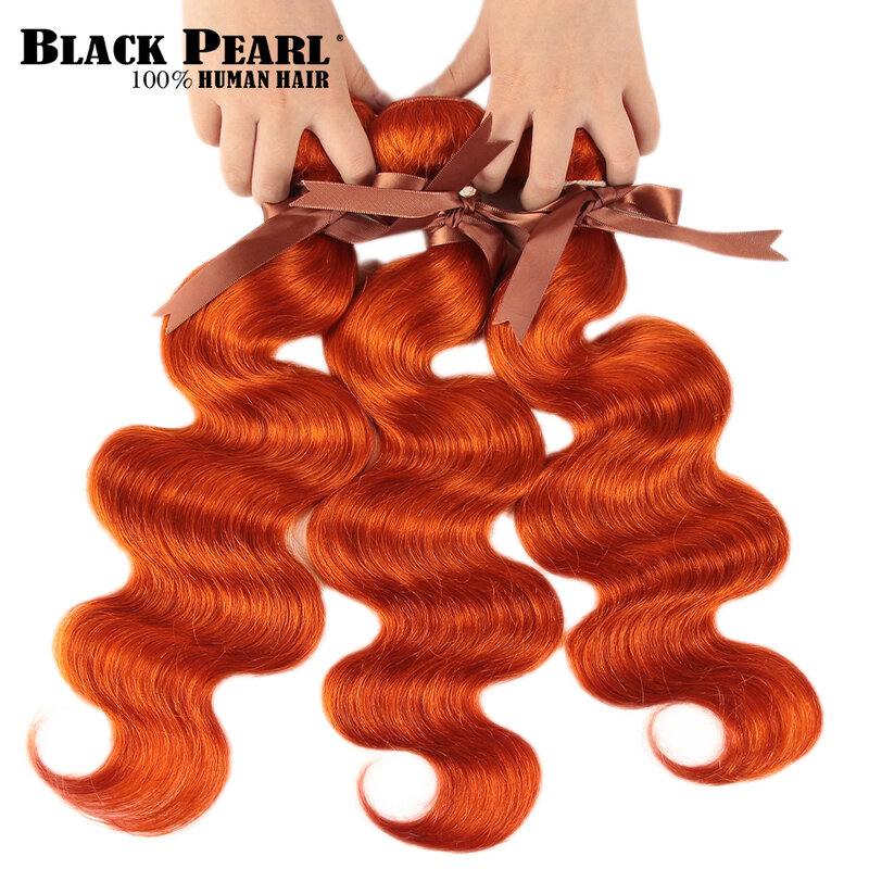 Extensiones de cabello humano ondulado, mechones de pelo brasileño, color negro, Perla y naranja, 8 a 28 pulgadas, Remy, 100%