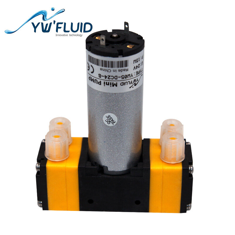 Ywfluid 24/12v longa-vida dc motor mini ar do diafragma/bomba líquida usada para máquinas de diálise YW05B-DC