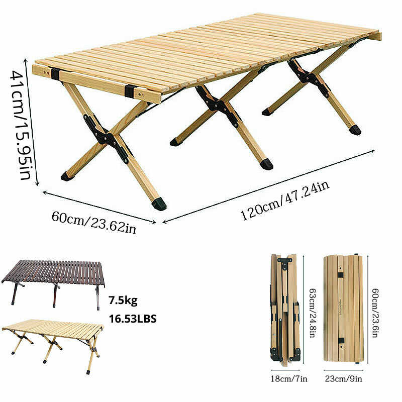 Портативный складной стол для пикника, складной деревянный стол дюймов, деревянный стол для пикника, кемпинга, путешествий, сада, барбекю