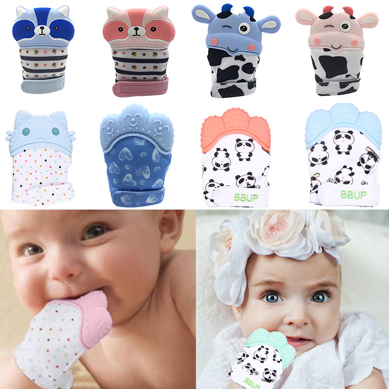 Baby Cute Molar Gloves Newborn Gift Anti-bite Relieve Long Tooth Pain Infant Molar Gloves Suitable For Infants Over 3 Months D40