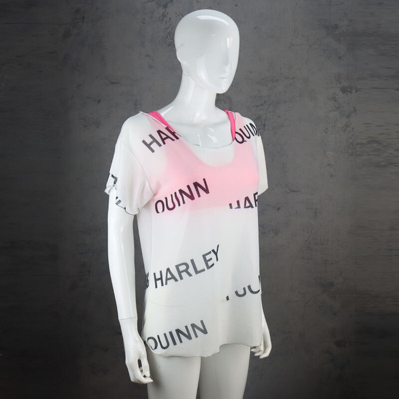 할리 퀸 티셔츠 먹이의 새 코스프레 여성 티셔츠 의상 자살 분대 조커 할로윈 파티 의상 소품