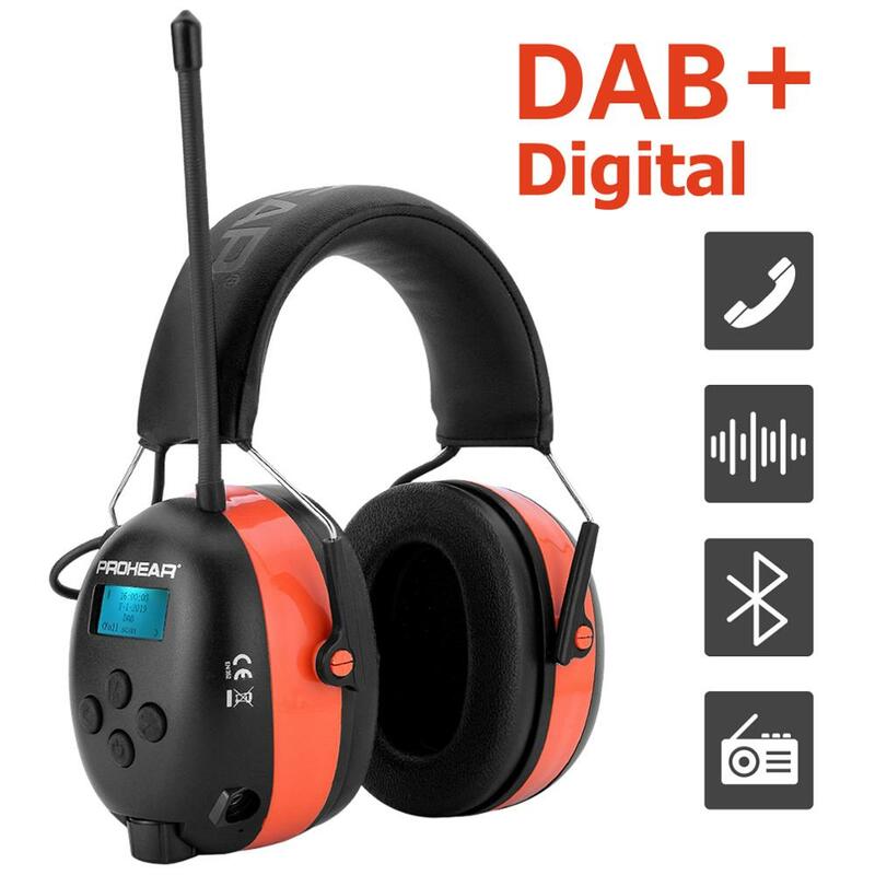 Zohan dab +/dab/fm auscultadores, protetores de ouvido eletrônicos, com bluetooth, proteção auricular, 25db, bateria de lítio