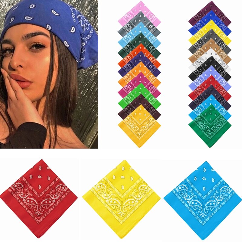Bandeau Bandana imprimé bohème pour filles, femmes et enfants, foulard carré, accessoires pour cheveux