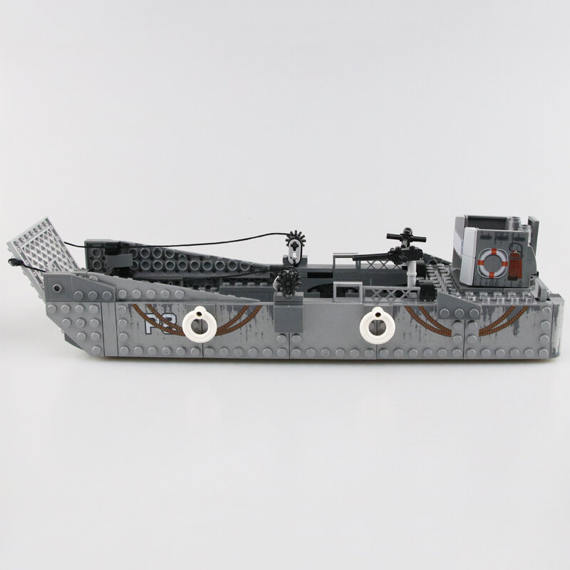 WW2 軍事米国 LCM3 着陸ボートビルディングブロックアメリカ軍海軍兵士フィギュア武器レンガのおもちゃギフト