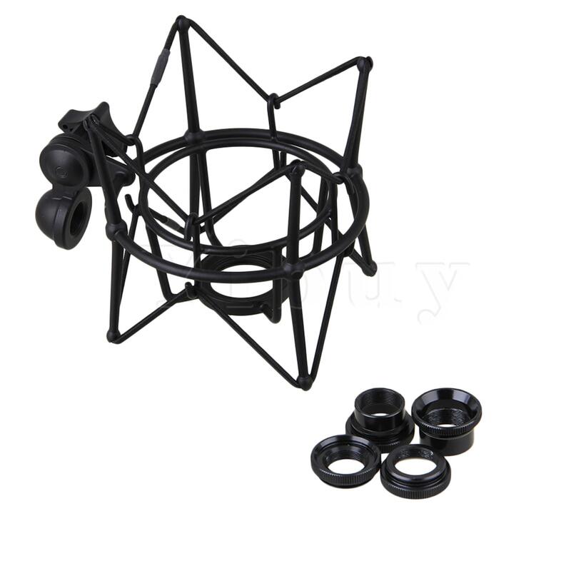 Yibuy soporte de choque de araña de cilindro de Metal negro de gran tamaño