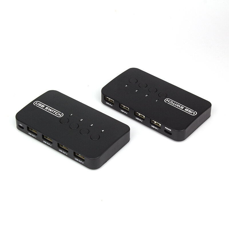 USB Switcher 4 In 4 Out Splitter Empat Komputer Berbagi U Disk Mouse Keyboard Printer Perangkat USB2.0 dengan Kabel Asli FJ-U404