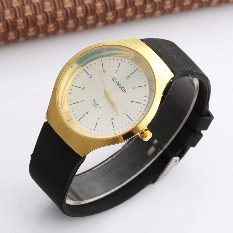 WOMAGE Men Watches Men Sports Watches Luxury Gold Quartz Watches Silicone Watches relogio masculino reloje hombre montre homme