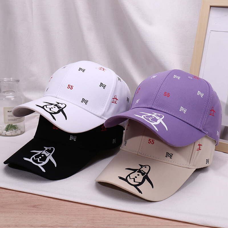 뾰족한 모자 여성 봄과 여름 야외 그늘 패션 모자 한국어 야생 글자 남성 야구 모자 트렌드