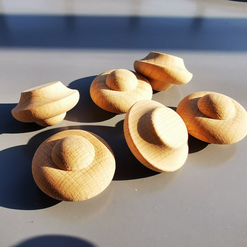 Handmade Unpaint Beech Wooden Dolls Loose Parts /DIY Painting Wood Honeycomb Mushrooms Cones Droplets Acorns Creative Toy