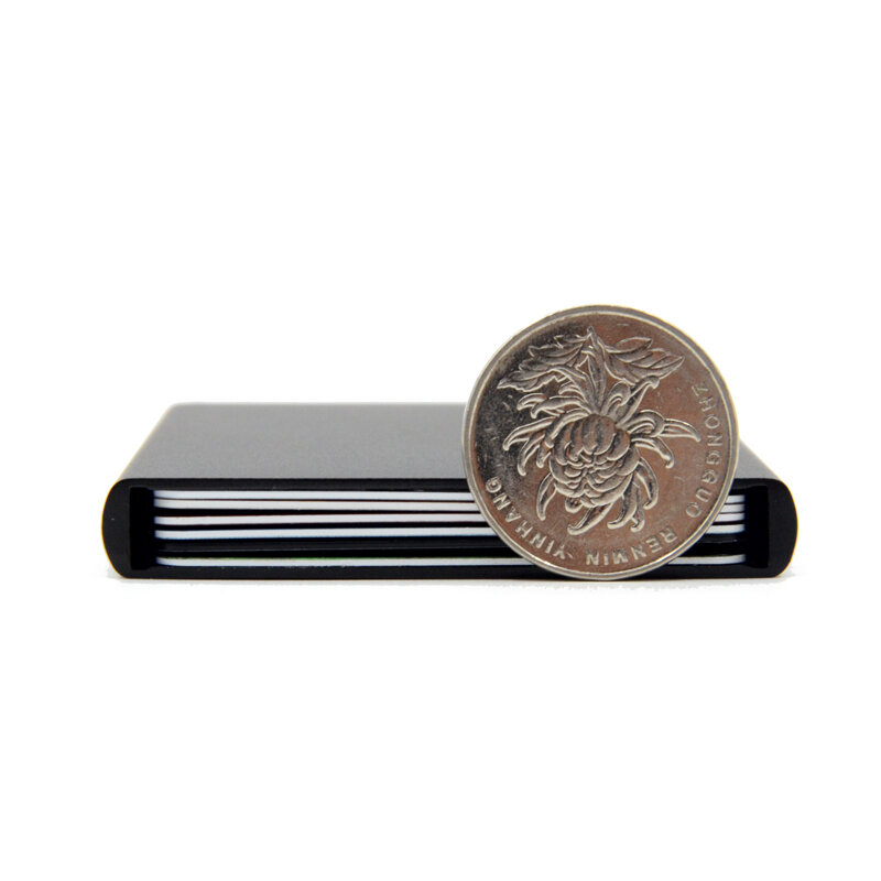 Tarjetero antirrobo para hombre y mujer, billetera RFID de Metal de aluminio fino, tarjetero de identificación