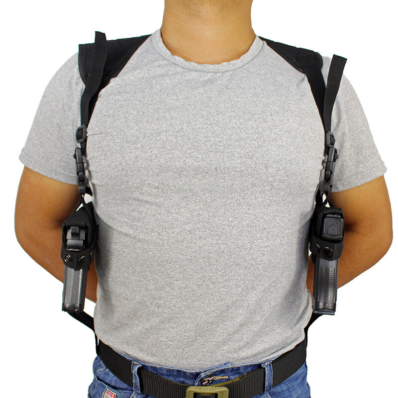 Universale tattico nascosto Carry Dual Shoulder Gun Holster Bag Military Paintball Hunting Airsoft Handgun Holsters