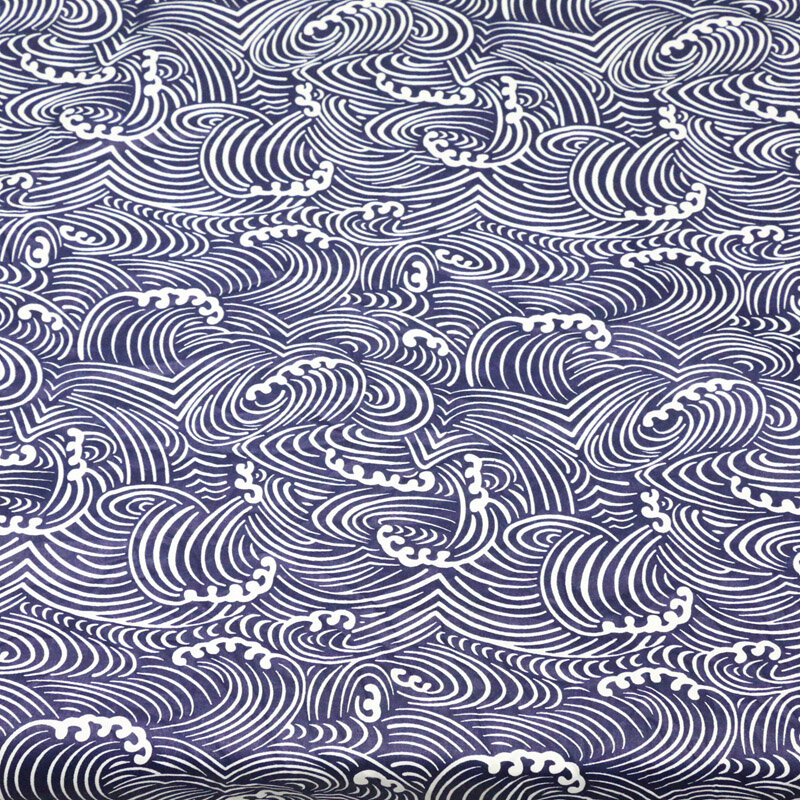 Tecido de algodão japonês da sarja 100% do teste padrão da onda, costura artesanato da tela da colcha para o pano feito à mão da retalhos da fronha da folha