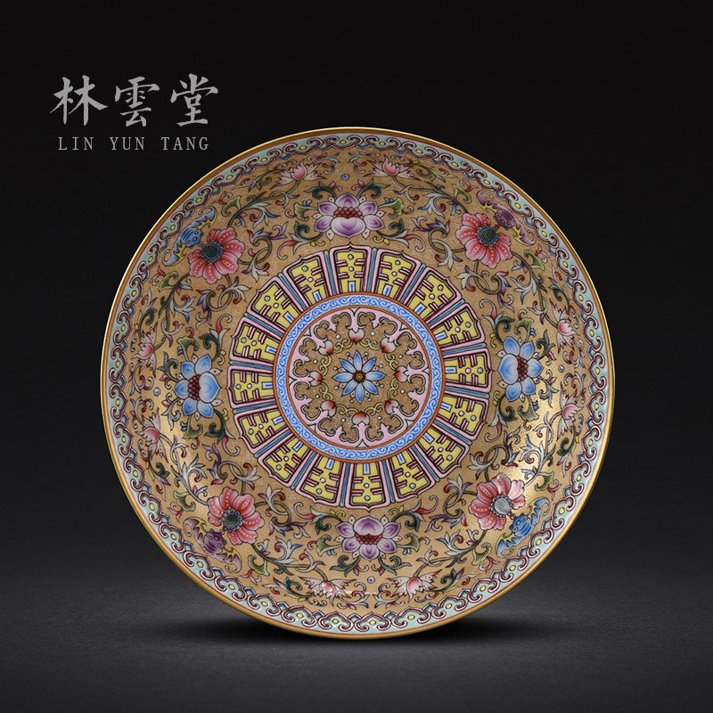 Jingdezhen-plato colgante de cerámica hecho a mano con esmalte de colores, artículos de decoración