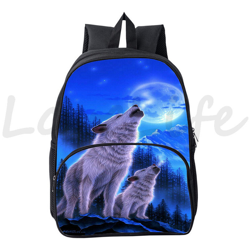 Wolf – sac à dos imprimé 3d pour garçons et filles, cartable avec câble Usb pour adolescents, pour hommes et femmes