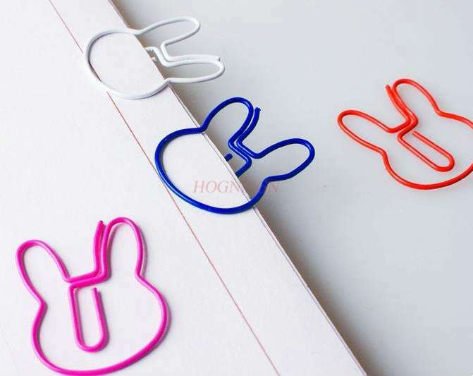 Clipe de papel colorido de coelho, 6 peças, bonito, clipe de papel, pino de clipe de papel