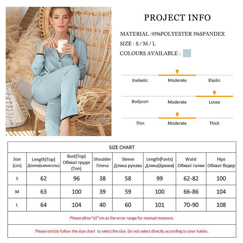 HiLoc Double Pockets Long Sleeve Sleepwear Silk 2 Piece Set Women Pajama Satin Winter Home Suit Sets Female Spring 2021 Pj Set