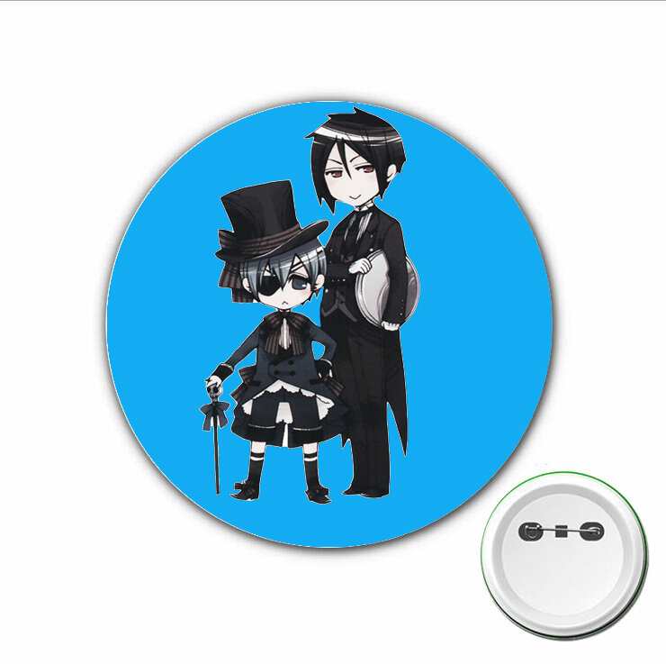 3 buah anime Black Butler Ciel lencana Cosplay kartun bros pin ikon lencana dekorasi kancing lencana aksesori pakaian