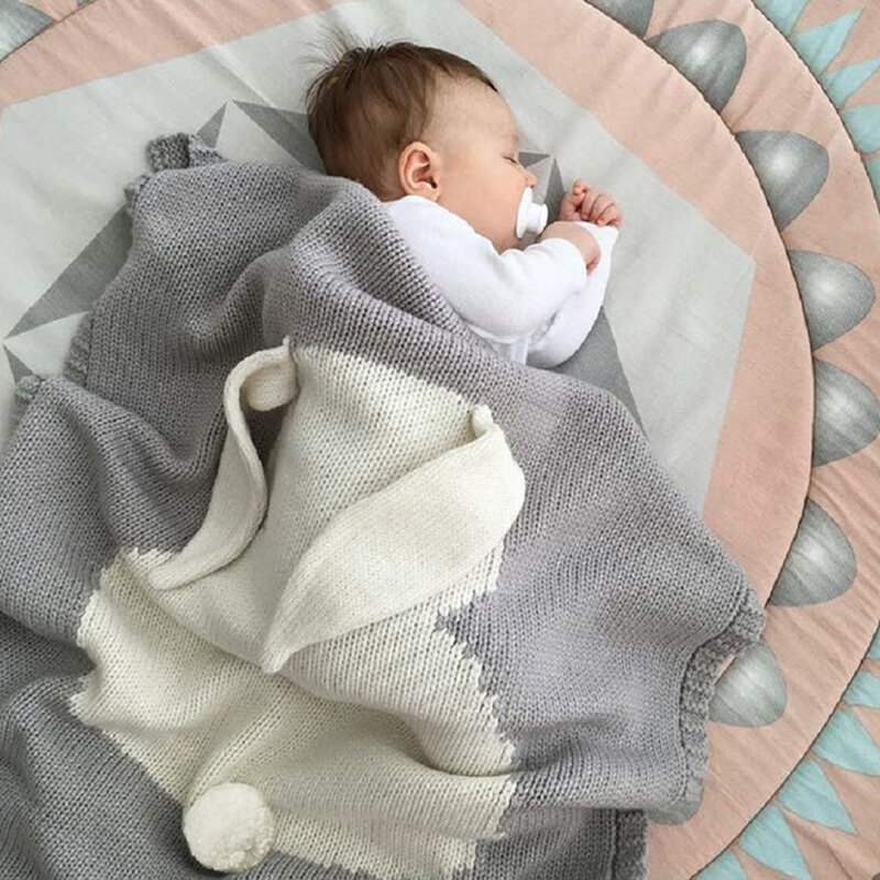 1pc Baby Decken Swaddle Baby Wrap Gestrickte Decke Für Kid Kaninchen Cartoon Plaid Infant Kleinkind Bettwäsche Swaddling Lassen Sie der machen