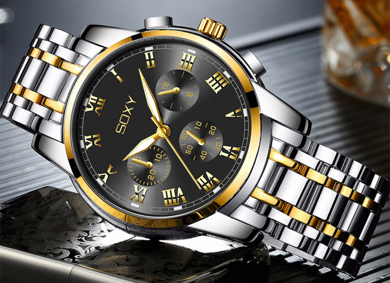 Zegarek męski zegarek męski biznes luksusowy zegarek ze stali nierdzewnej dla mężczyzn sport wojskowy relogio masculino reloj hombre 2020 nowy