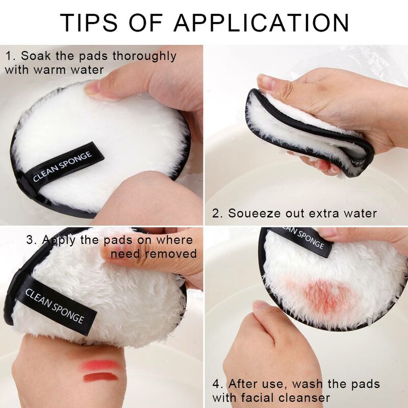 1/3Pcs 8cm Reusable Makeup Remover Discs Skincare Microfiber Washable Cleansing Sponge Make up Wipes Facial Cleansing Towel