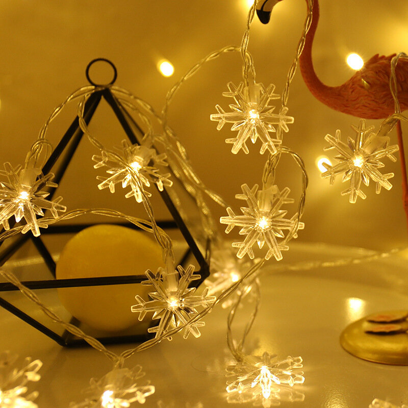 3/6/10Meter Weihnachten Lichter Kalt/Warm/Multi-farbe Fee LED Schneeflocke String Lichter für Party Hochzeit Weihnachten Baum Decor Licht