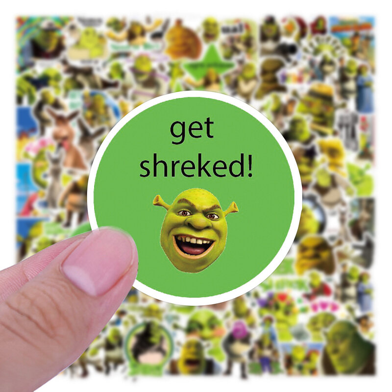 50/100 Buah/Pak Shrek Graffiti Stiker Serpihan untuk Mobil Motor Furnitur Mainan Anak-anak Bagasi Skateboard Label