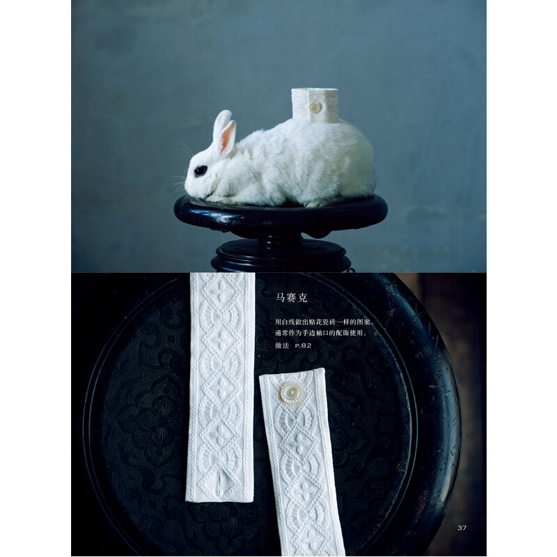 Naoko Asaga-Branco Thread Bordado Livro, Livro Tutorial elegante, Técnica Padrão Bordado