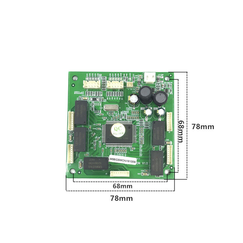 Módulo de interruptor Ethernet Industrial placa PCBA de Puerto OEM, puertos de autodetección, placa PCBA OEM, 10/100/1000mbps, 4/5/6