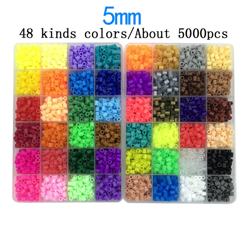 48 grid boxed 5mm hama beads perler pupukou bambini bambini giocattolo fai da te fabbricazione a mano fusibile bead Intelligence giocattoli educativi