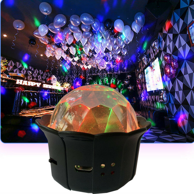Luci da discoteca per feste DJ discoteca proiettore a LED ad attivazione vocale luci stroboscopiche festa di compleanno Auto Club Bar Karaoke Mini luce USB