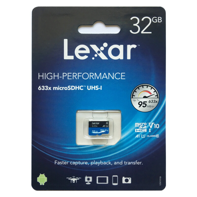 Lexar 633x32Gb U1 Class10 microSDXC/SDHC microsd card di Memoria 64g 128g 256g U3 carta di 512g per la macchina fotografica di azione/smartphone/tablet pc