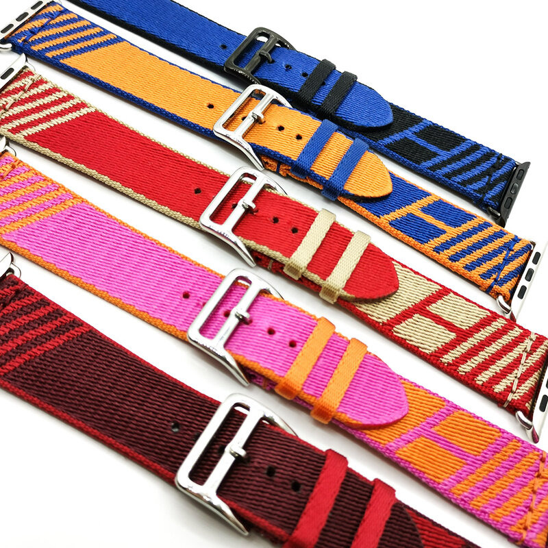 Nylon Watch Strap 41mm 45/49mm for Apple Watch 38mm 42mm Braided Watch Band for iWatch 8 7 SE 6 5 4 3 44mm 40mm Bracelet Correa