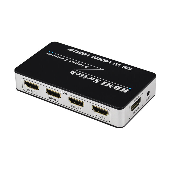5 port hdmi switch 5 input 1 output 4K HDMI 1.4 Support hot plug&play and IR for DVD PC PS4