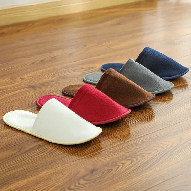5 PCS Portable Slippers Men Women Hotel Disposable Shoes Unisex Business Travel Spa Home Guest Party Indoor Folding Slippers