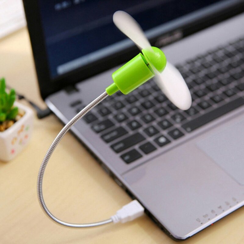 Mini ventilador de serpiente creativo, ventilador silencioso de hojas suaves para ordenador, USB, flexible, dispositivo de verano