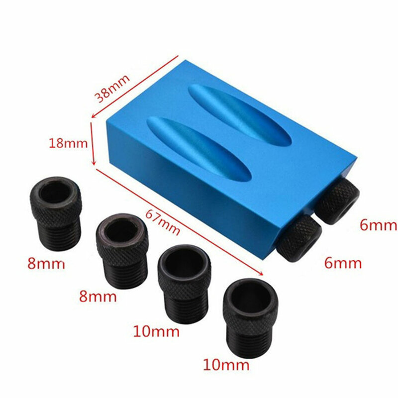 6mm 8mm 10mm Woodworking Pocket Hole Jig Angle Drill Guide Set 14pc/ 8pc/7pc /3pc Hole Puncher Locator Jig Drill For Carpentry