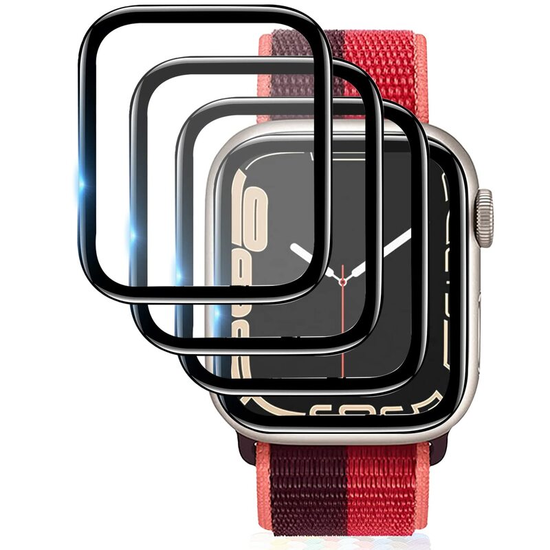 Vidro Temperado 3D para Apple Watch Band, Protetor de Tela, Acessórios de Filme, iWatch Series 7, 6, 5, 4, 3, SE, 40mm, 44mm, 41mm, 45mm, 42 milímetros, 38 milímetros