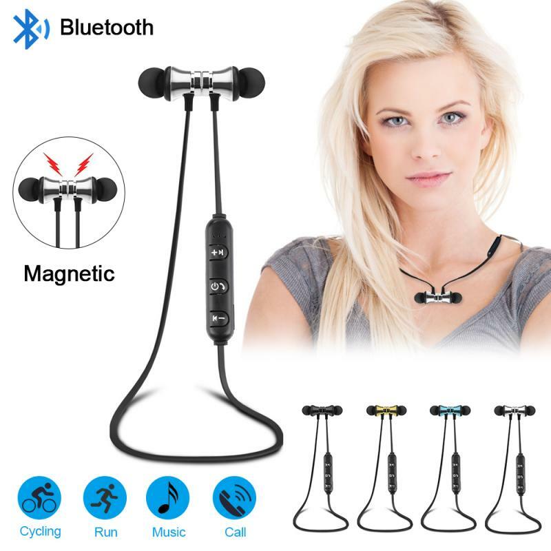 Sportowe słuchawki magnetyczne bezprzewodowe słuchawki Bluetooth bas radiowy słuchawki muzyczne z mikrofonem słuchawki do S8 na telefon komórkowy