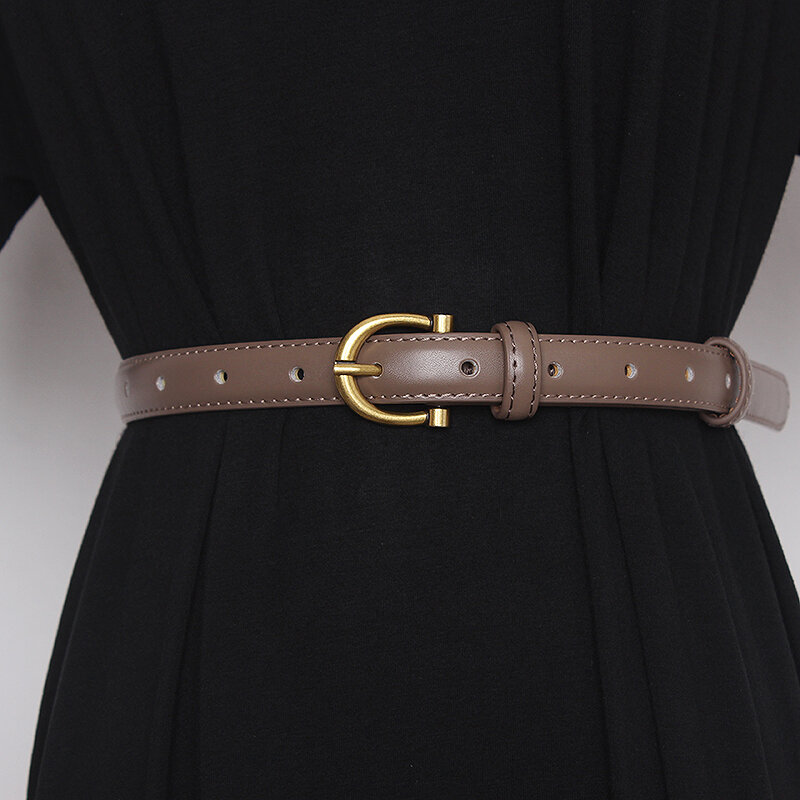 Corsets en cuir véritable pour femmes, ceinture étroite de décoration, très tendance, TB1615