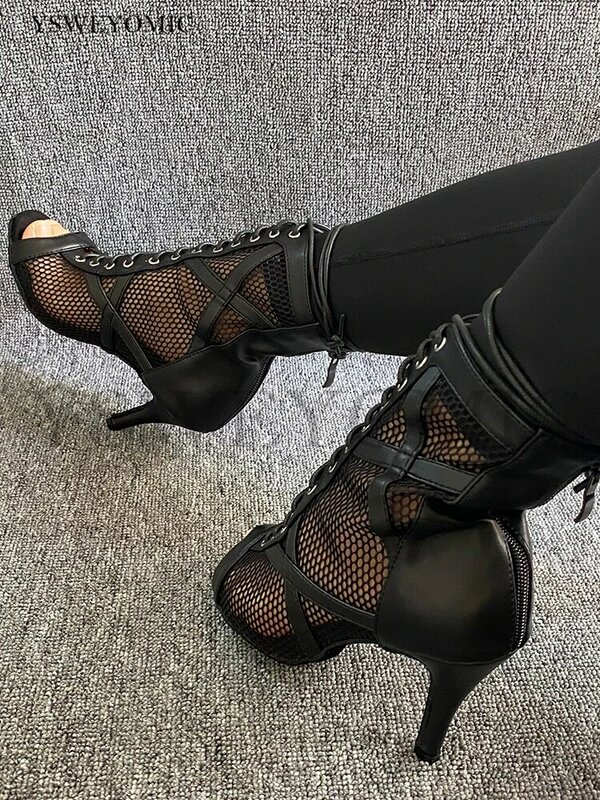 Newest 2021 Summer Style Salsa Bachata Dance Shoes Black Leather and Mesh Soft High Quality Padding Insole Latin Dance Shoes