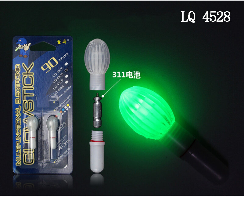 전자 라이트 스틱 야간 낚시 태클, 물고기 수집 글로우 램프, 야광 스틱, CR311 배터리로 작동, LQ4535, 로트당 2 개