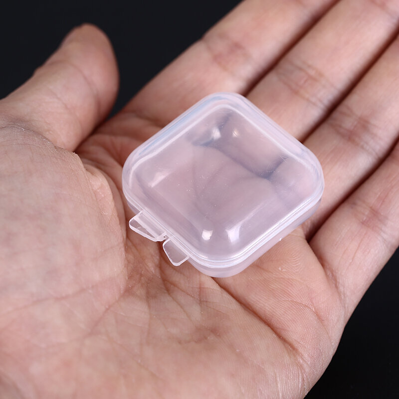 5PCS พลาสติก Clear Mini Empty Square ขนาดเล็กกล่องเครื่องประดับหูปลั๊กคอนเทนเนอร์ Nail Art ตกแต่งสีสันเพชร Storage กรณี