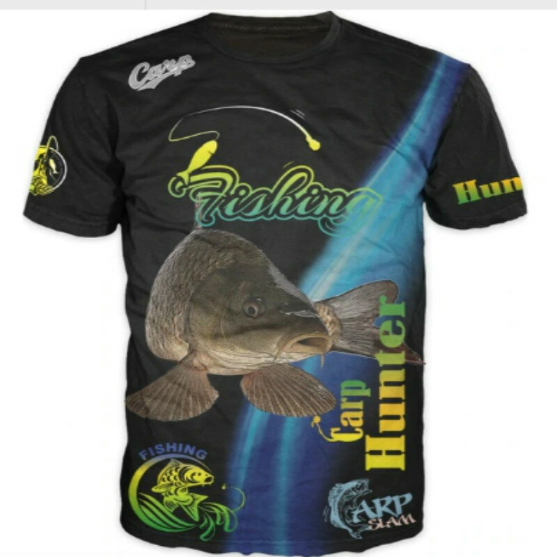 남녀공용 3D 물고기 프린트 티셔츠, 캐주얼 스포츠, 통기성 홈 반팔 XXS-6XL, 2021 여름