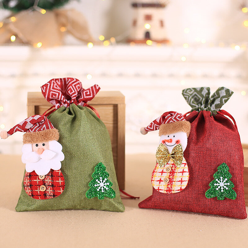 Новогодние и рождественские чулки, дневной подарок, сумка для конфет, рождественские украшения для дома, рождественские носки, украшения для рождественской елки