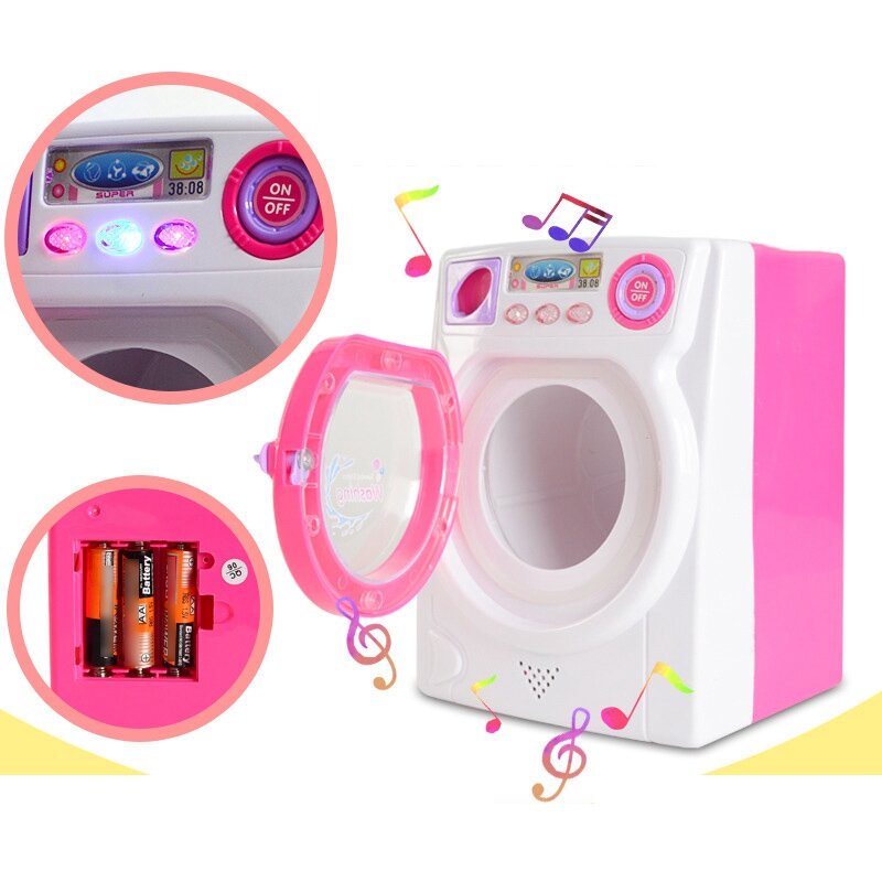 Детская игрушка для дома, электрическая стимуляционная стиральная машина со звуком светильник вым эффектом