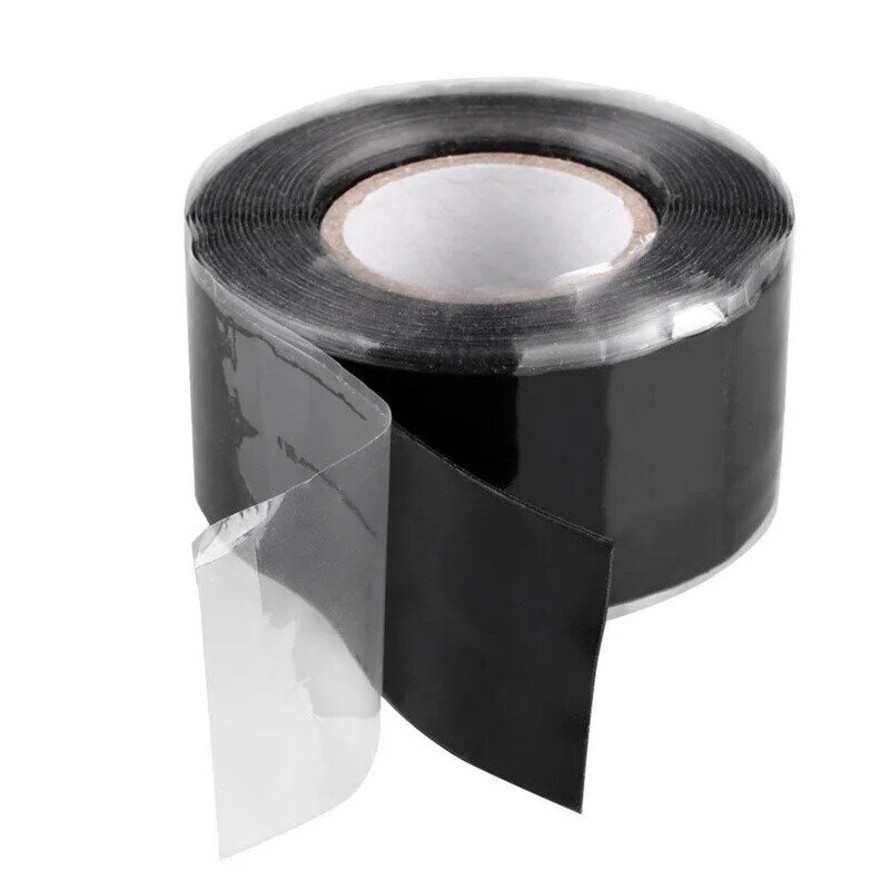 Спасательная лента, черная самозатвердевающая силиконовая лента, тяжелая и герметичная Резиновая лента, ремкомплект труб для утечки воды