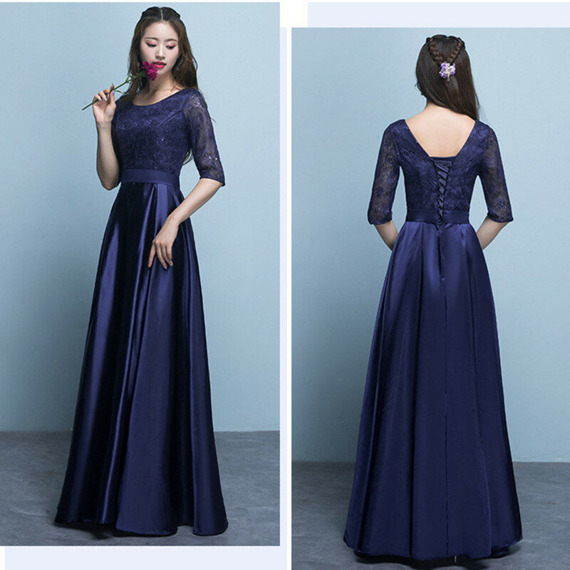 WYHS-90 # платья подружек невесты длинные серо-синие и красные для женщин, ведущих главного хора, выпускное платье для девочек, оптовая продажа